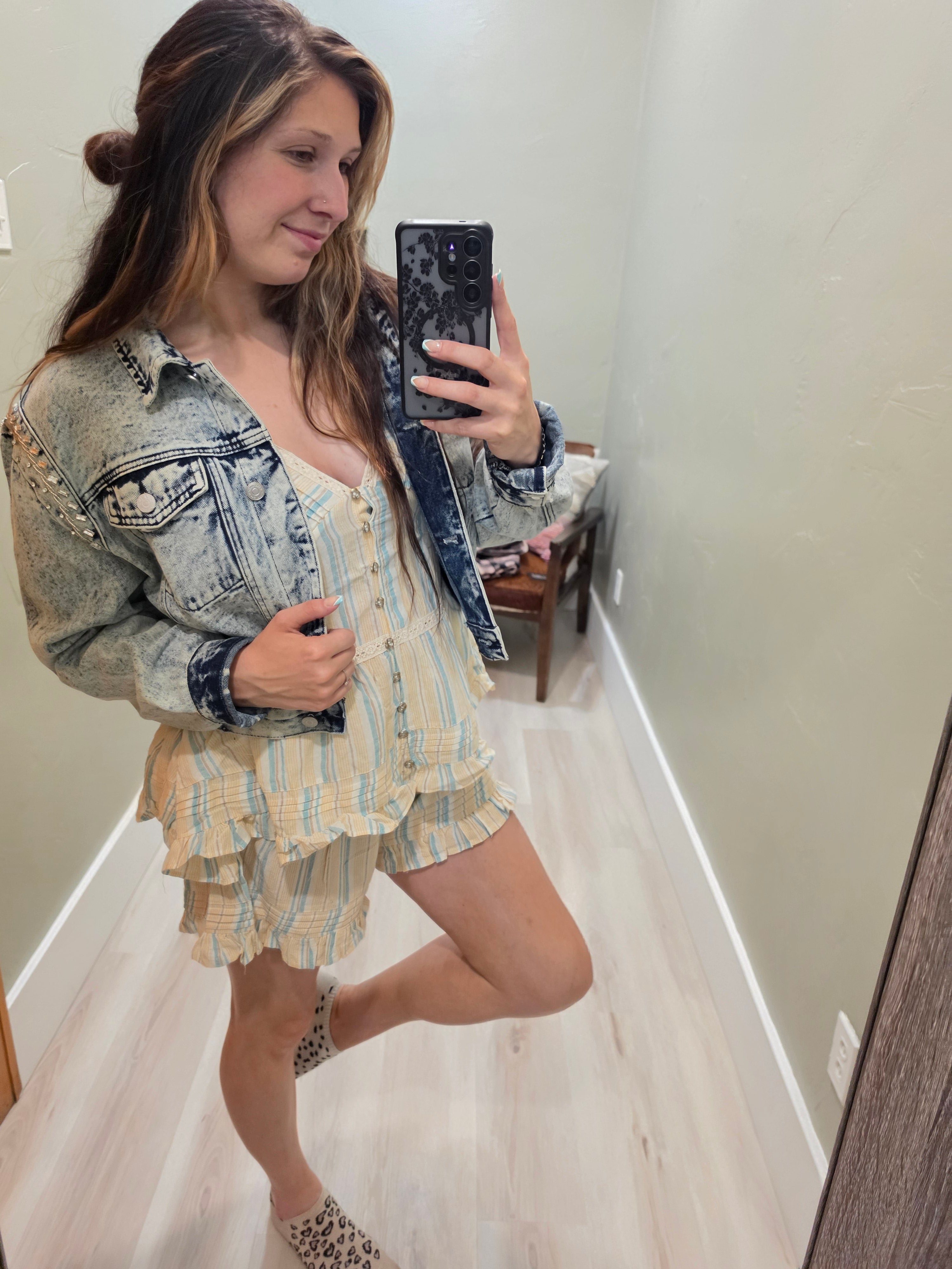 Lemon and Aqua Shorts