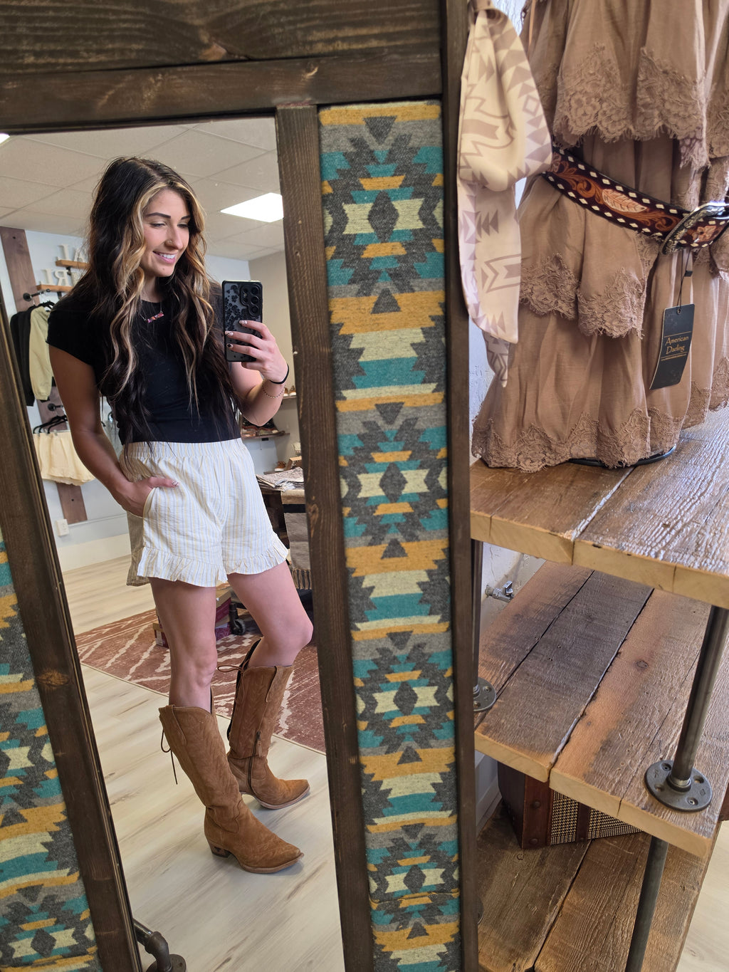 Butter Cream Ruffled Shorts