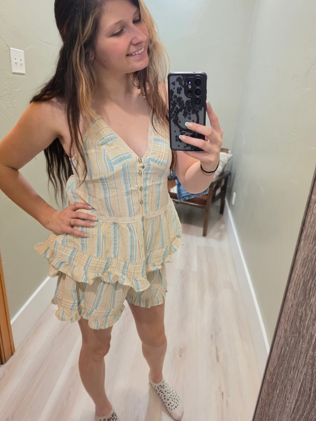 Lemon and Aqua Shorts