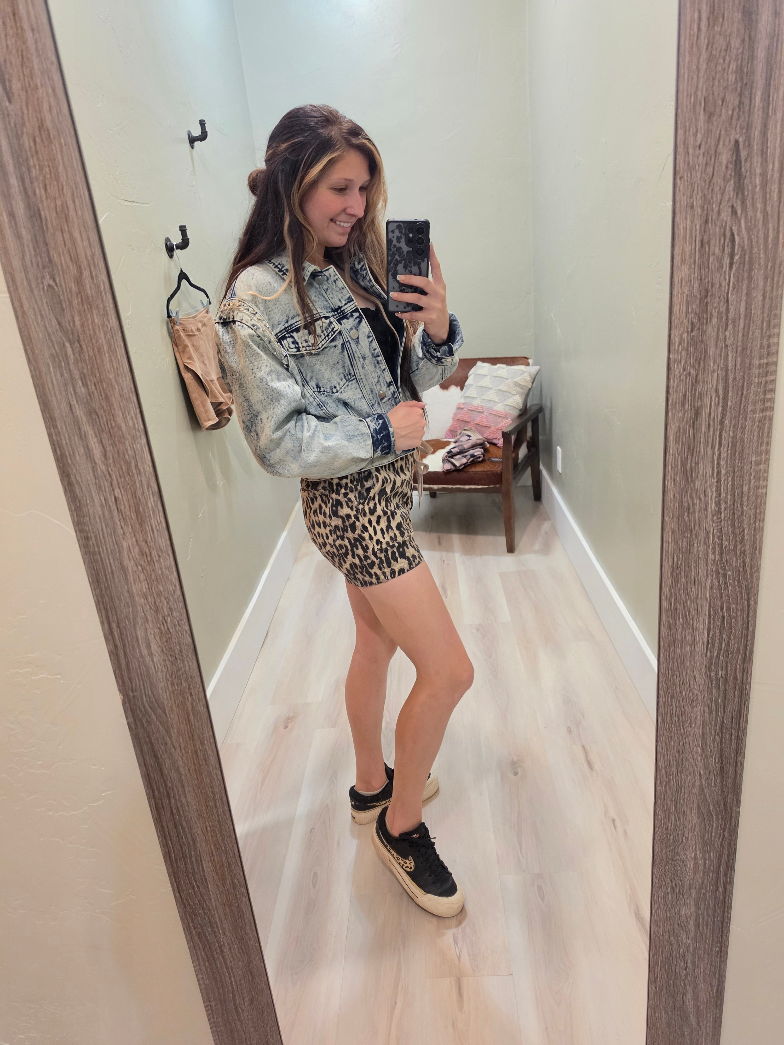 Rhinestone and Peal Denim Jacket