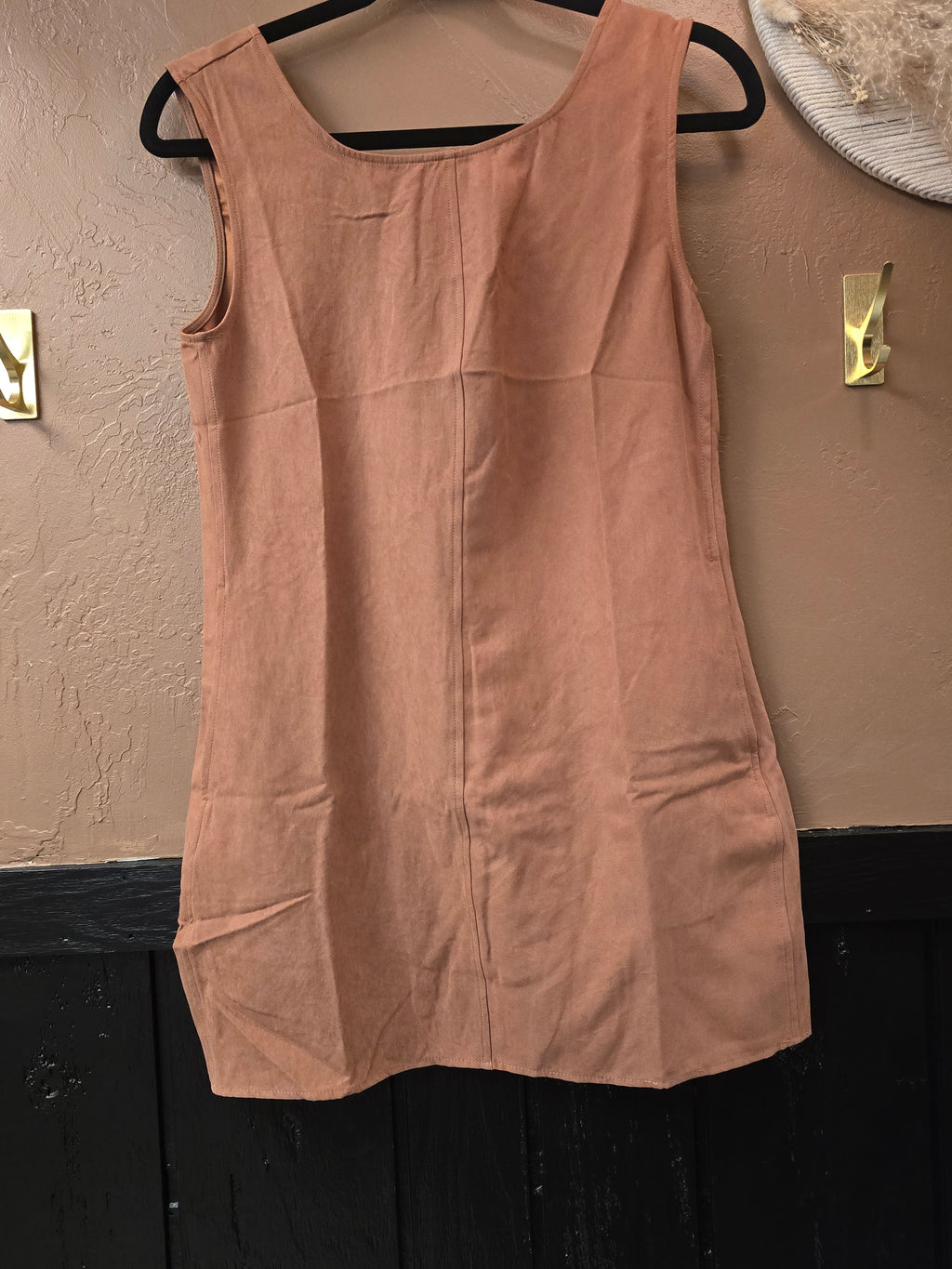 Camel plain Suede Dress